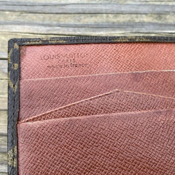 Vintage Louis Vuitton Wallet Bi Fold Brown Leather Designer Logo Purse Made in F - Picture 11 of 11